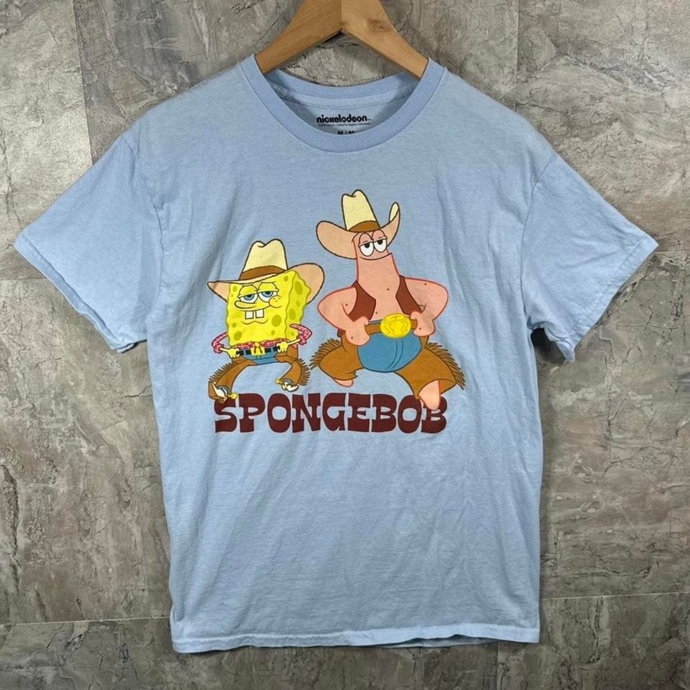 SpongeBob SquarePants  rodeo blue cowboy tee t shirt Adult unisex Size M cartoon